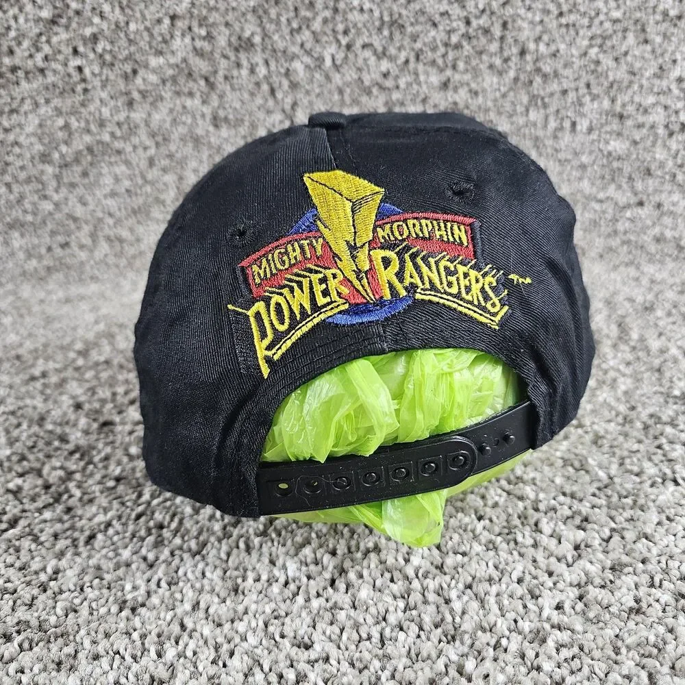 Vintage Mighty Morphin Power Rangers Hat Cap Snap Back Black Red Jason Youth 90s